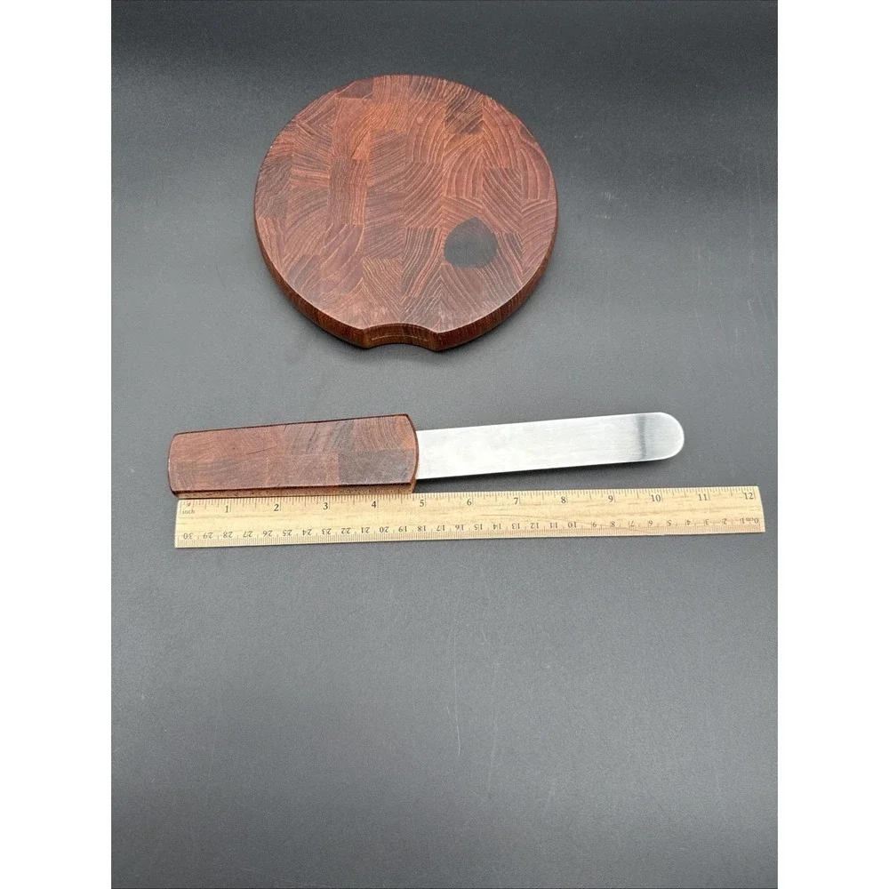 VTG Jens Quistgaard for Dansk Teak Cheese Cutting Board with Built in Knife 11.5